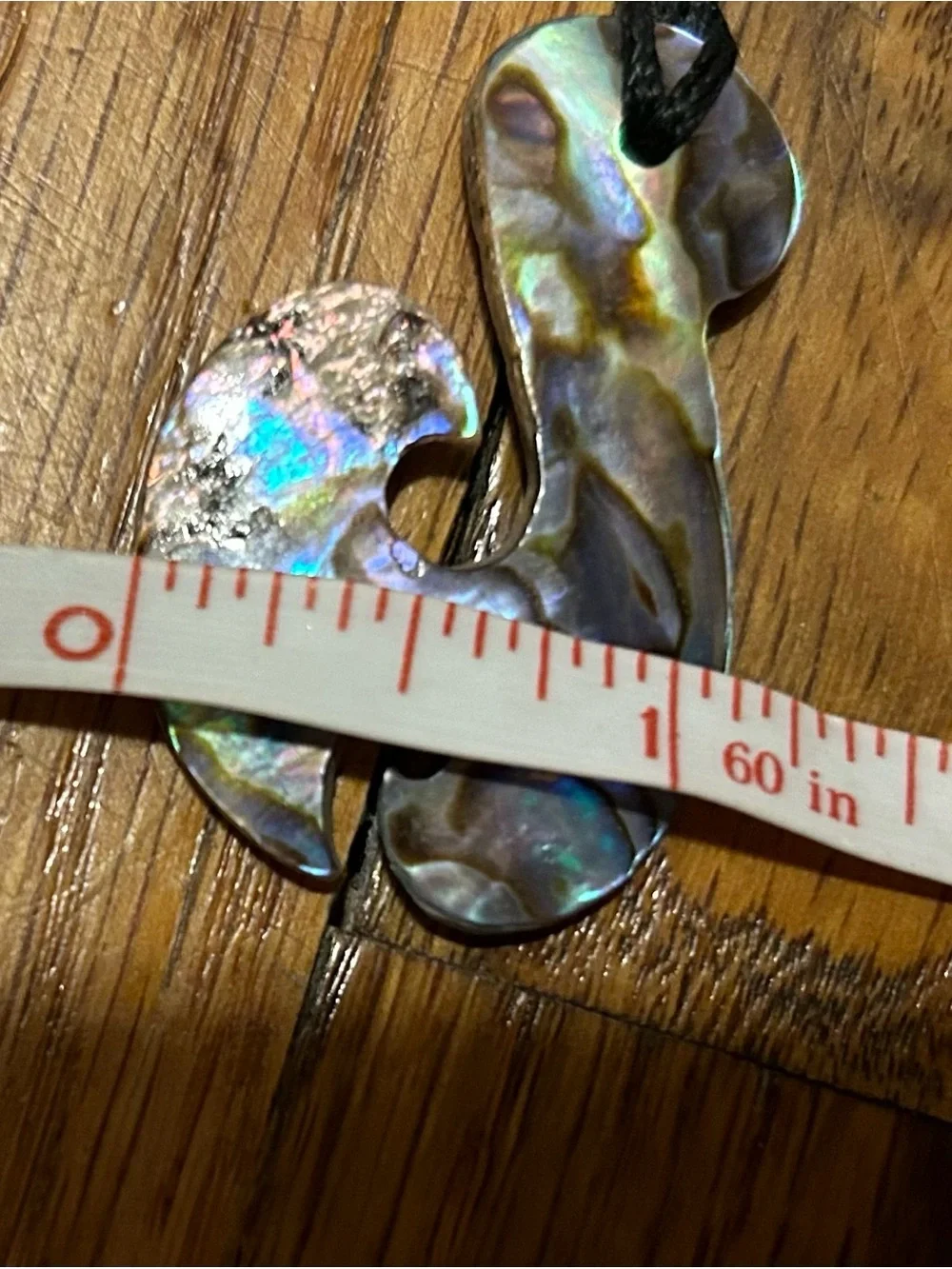 Iridescent Artisan Abalone Shell Pendant Coastal Statement Necklace